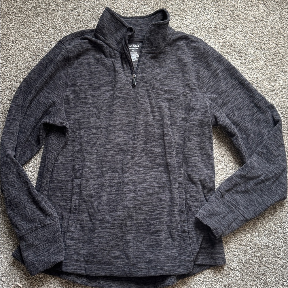 Tek Gear Charcoal Quarter-Zip Top